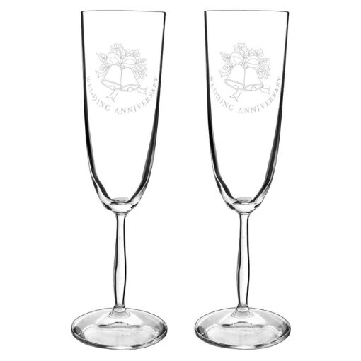 Bohemia Crystal Wedding Anniversary Flute 190ml Set of 2