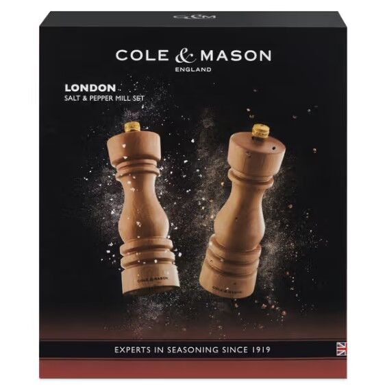 Cole & Mason - London Mills Natural Beech Gift Set 18cm