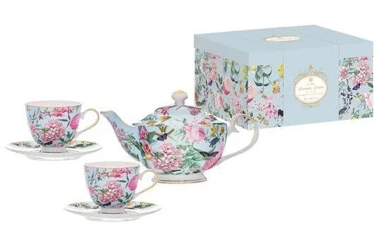 Ashdene Romantic Garden - Teapot & 2 Teacup Set