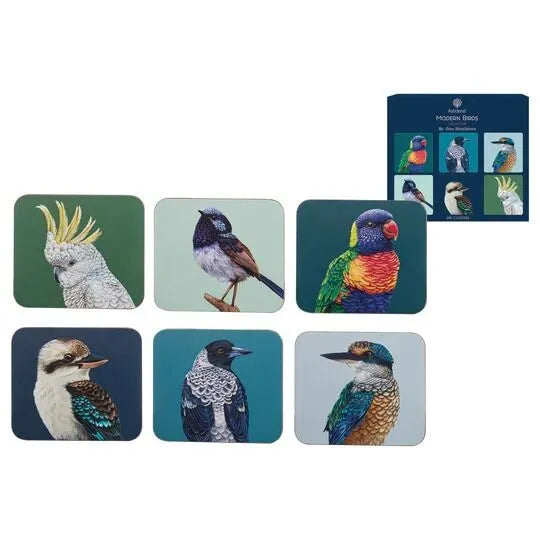 Ashdene Modern Birds - Assorted Coasters (Pack of 6)