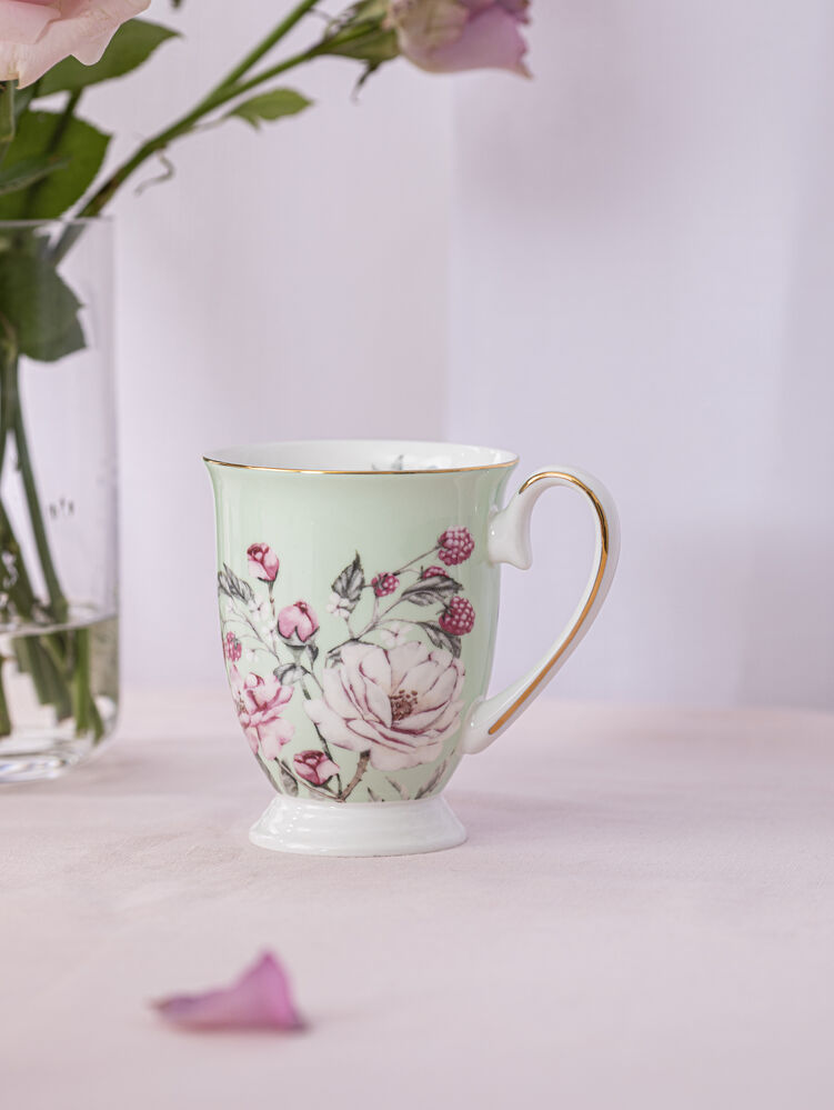 Ashdene Raspberry Rose - Green Footed Mug