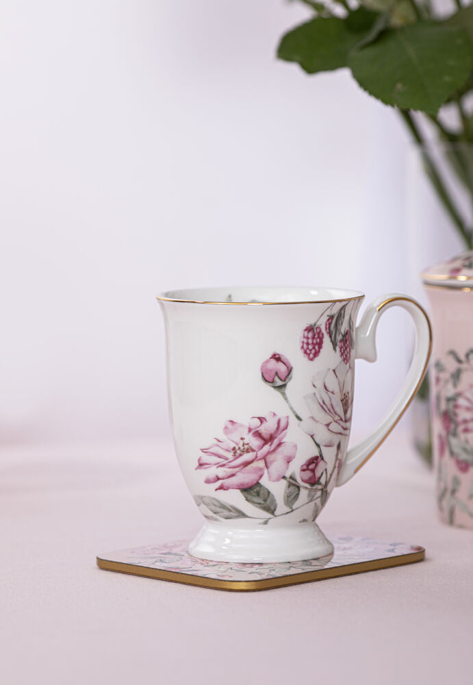 Ashdene Raspberry Rose - White Footed Mug