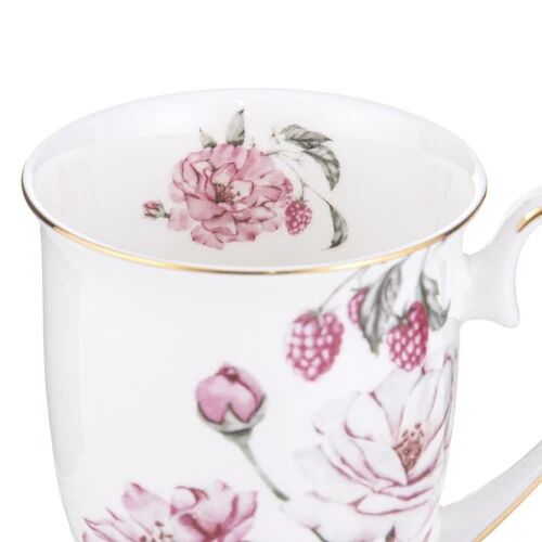 Ashdene Raspberry Rose - White Footed Mug