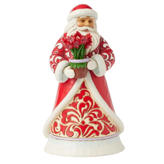 Jim Shore Heartwood Creek Blooms of the Season - Santa with Blooming Amaryllis
