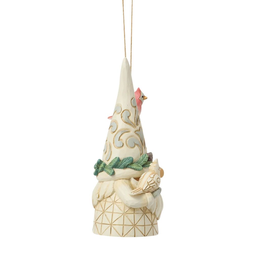 Jim Shore Heartwood Creek White Woodland - Gnome with Birdhouse Hanging Ornament