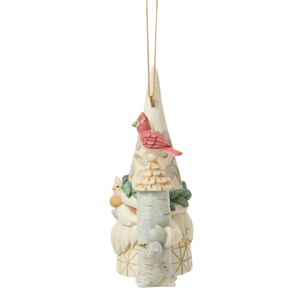Jim Shore Heartwood Creek White Woodland - Gnome with Birdhouse Hanging Ornament
