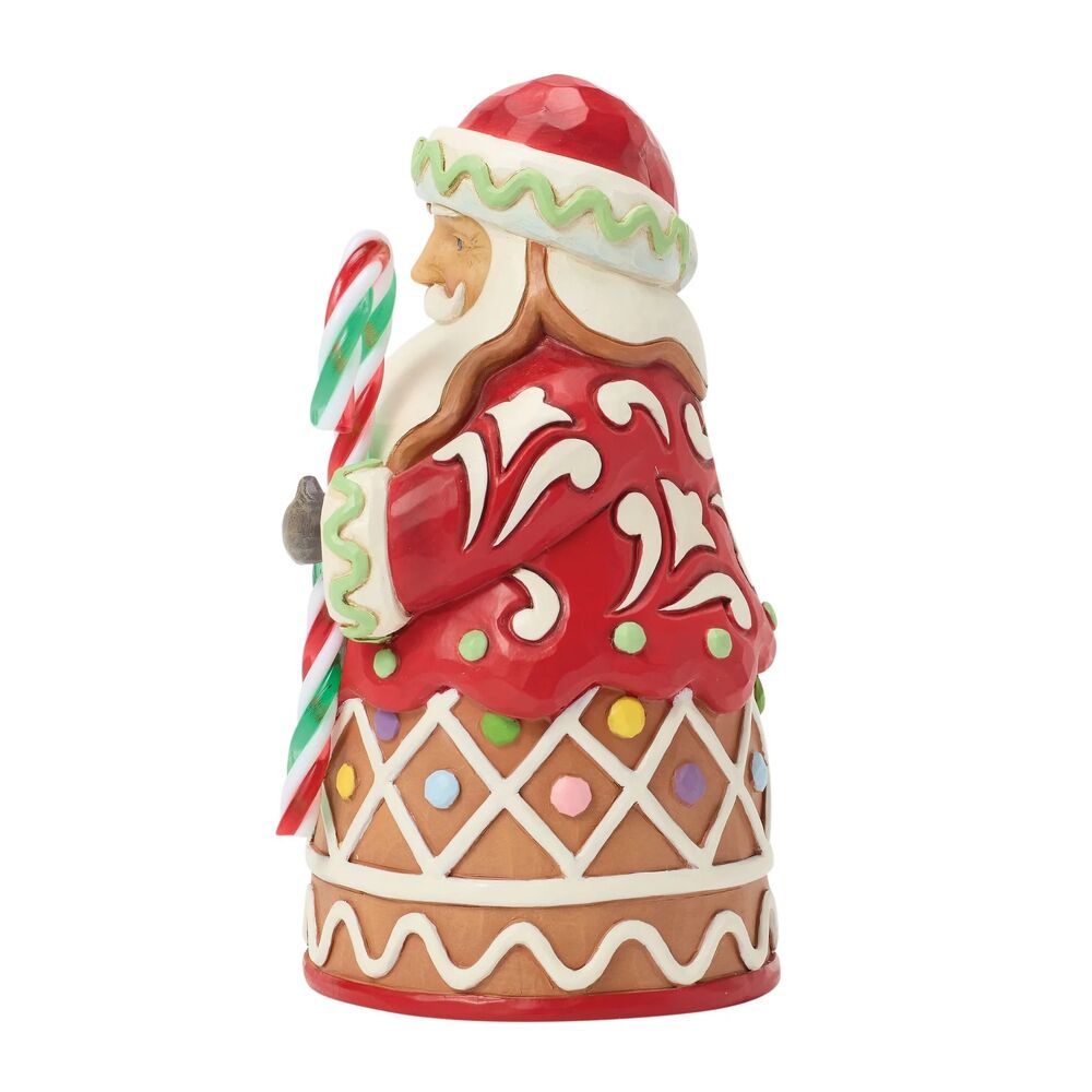 Jim Shore Heartwood Creek Gingerbread Christmas - Santa with Candy Pint Sized Figurine