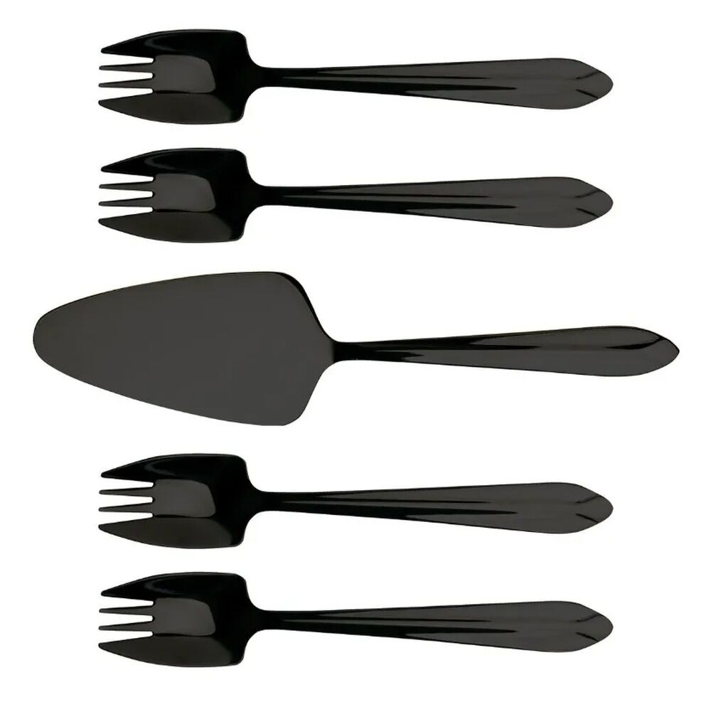 Splayd Cake Server and Splayd Black Set of 5