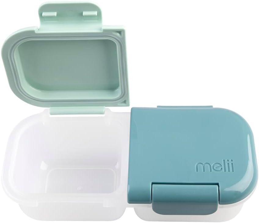 Melii - Luxe 2-Compartment Snack Containers Blue Mint (Set of 2)
