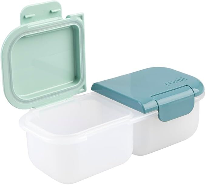 Melii - Luxe 2-Compartment Snack Containers Blue Mint (Set of 2)