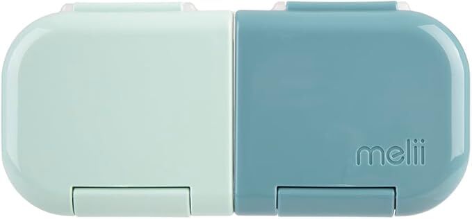 Melii - Luxe 2-Compartment Snack Containers Blue Mint (Set of 2)