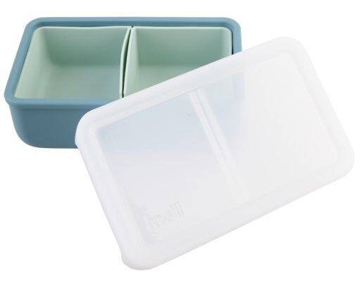 Melii - Luxe Silicone Bento Box with Dividers 700ml Blue Mint