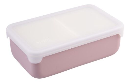 Melii - Luxe Silicone Bento Box with Dividers 700ml Pink Ivory