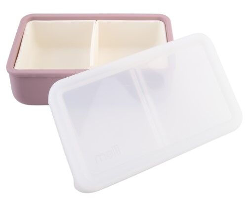 Melii - Luxe Silicone Bento Box with Dividers 700ml Pink Ivory