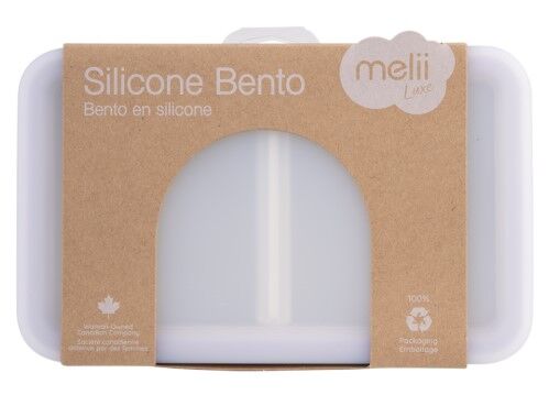 Melii - Luxe Silicone Bento Box with Dividers 700ml Pink Ivory