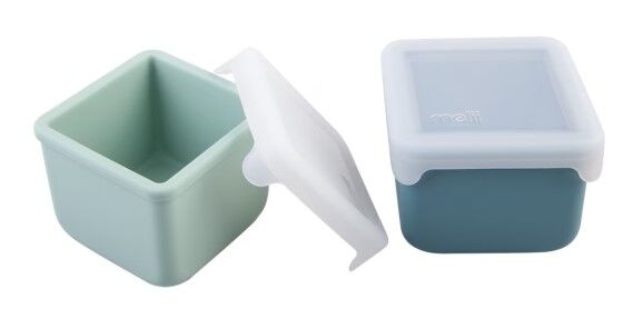 Melii - Luxe Silicone Snack Containers 236ml Blue Mint (Set of 2)