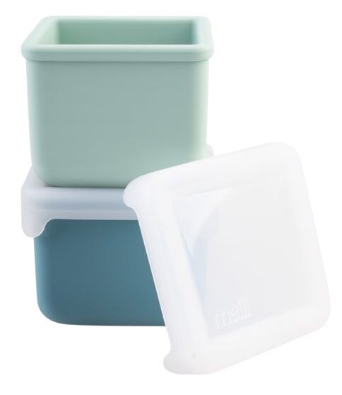 Melii - Luxe Silicone Snack Containers 236ml Blue Mint (Set of 2)