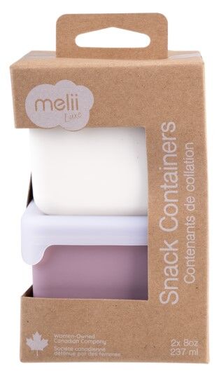 Melii - Luxe Silicone Snack Containers 236ml Pink Ivory (Set of 2)