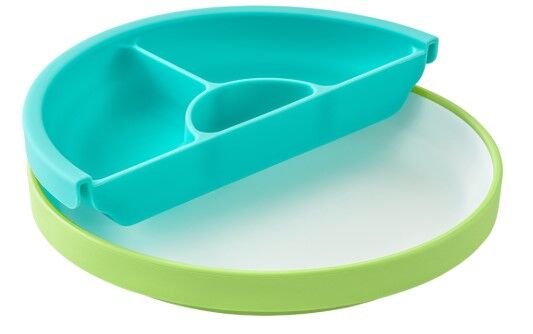 Omie - Toddler Plate & Divider Green