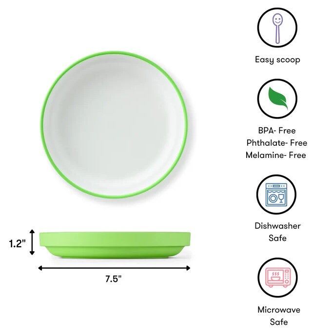 Omie - Toddler Plate & Divider Green