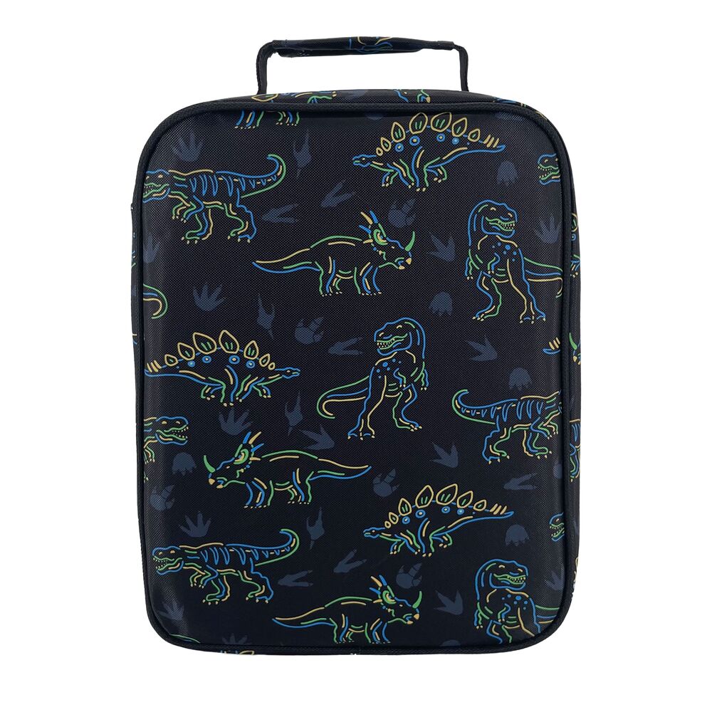 Sachi Insulated Junior Lunch Bag - Neon Dinosaurs