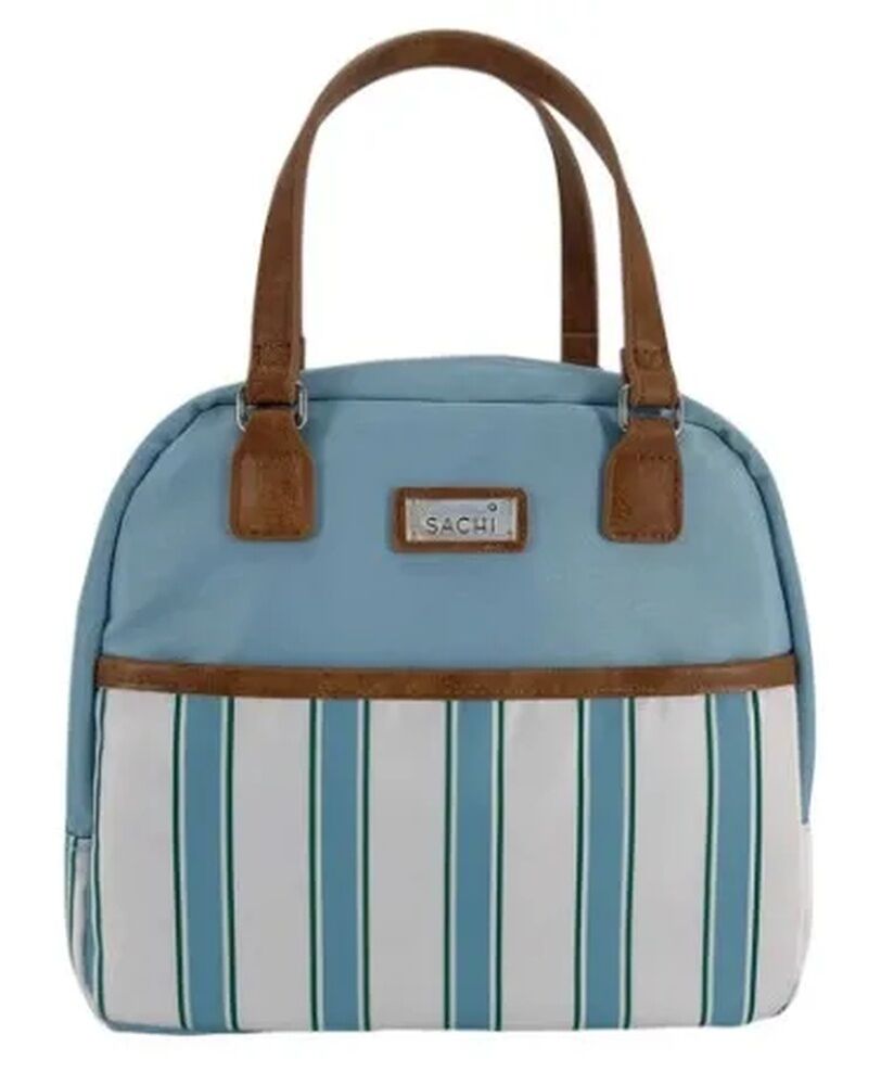 Sachi Insulated Cali Lunch Bag - Hazy Blue Stripes