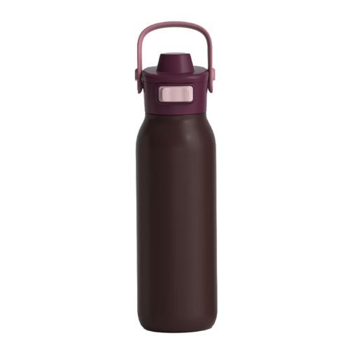 Oasis Ceramic Double Wall Insulated Verso Drink Bottle with Dual Spout - 750ml Choc Cherry