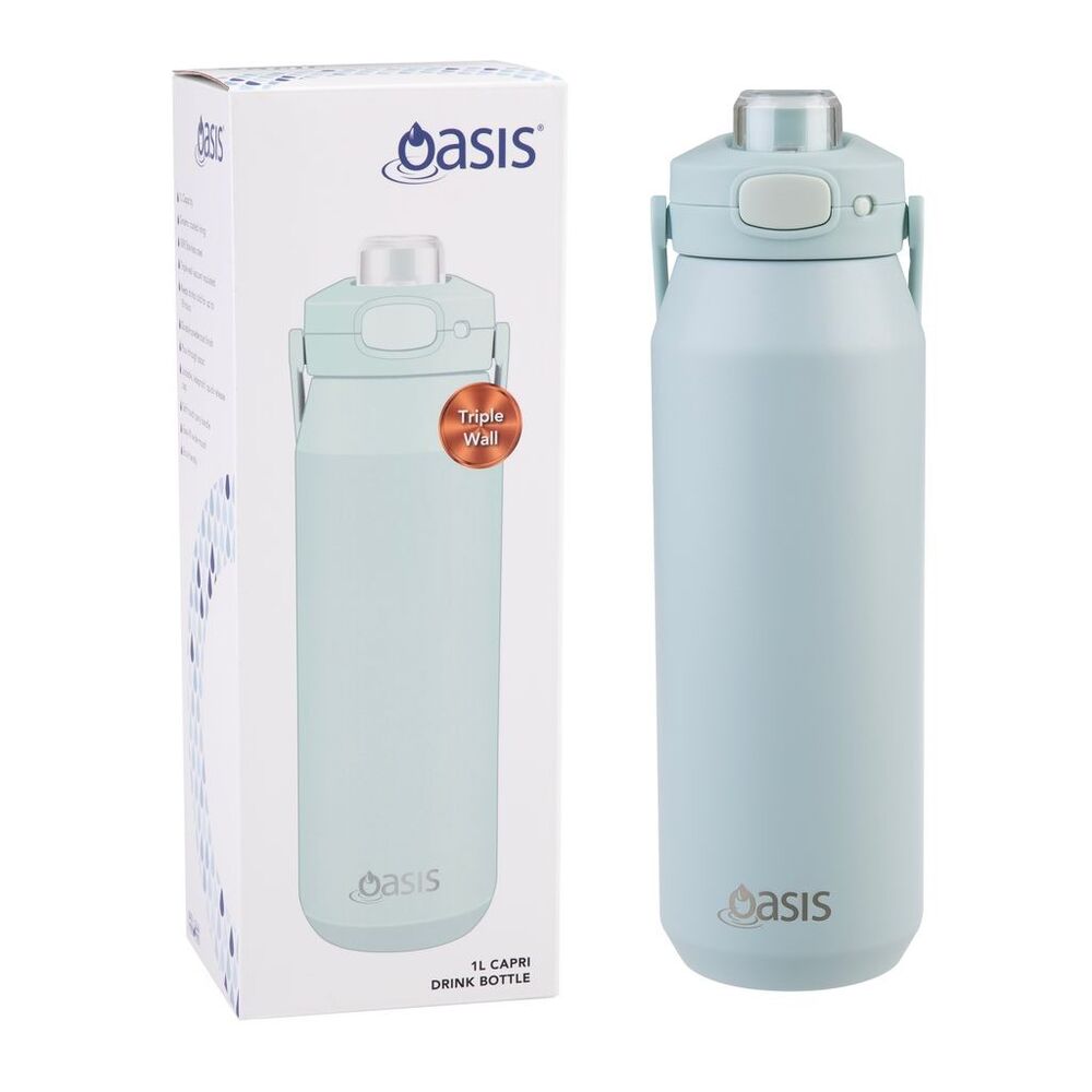 Oasis Capri Triple Wall Insulated Water Bottle - 1L Sea Mist