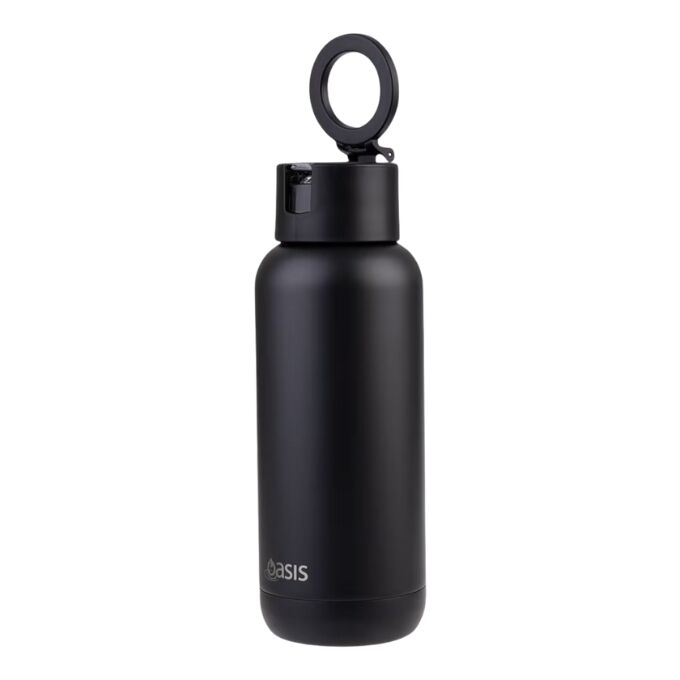 Oasis Moda Mag-Grip Triple Wall Insulated Water Bottle - 1L Black