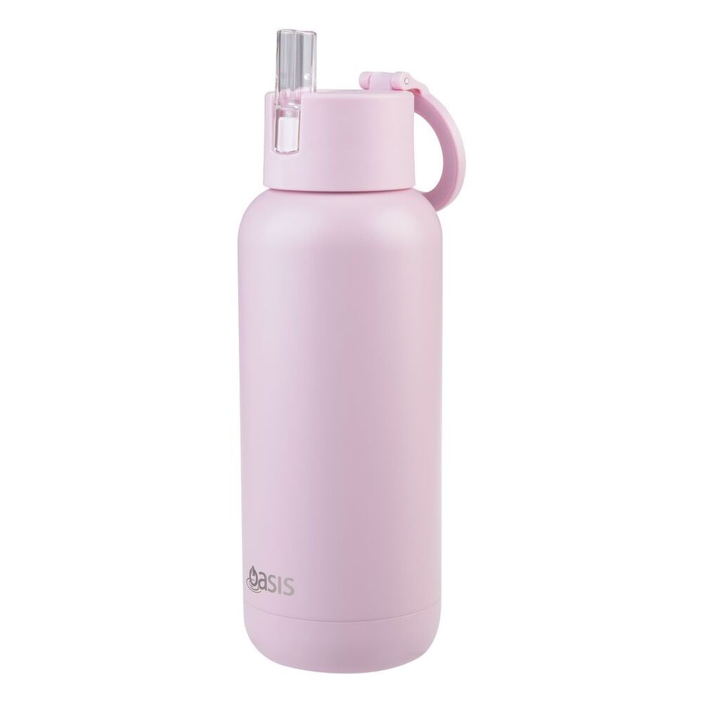 Oasis Moda Mag-Grip Triple Wall Insulated Water Bottle - 1L Pink Lemonade