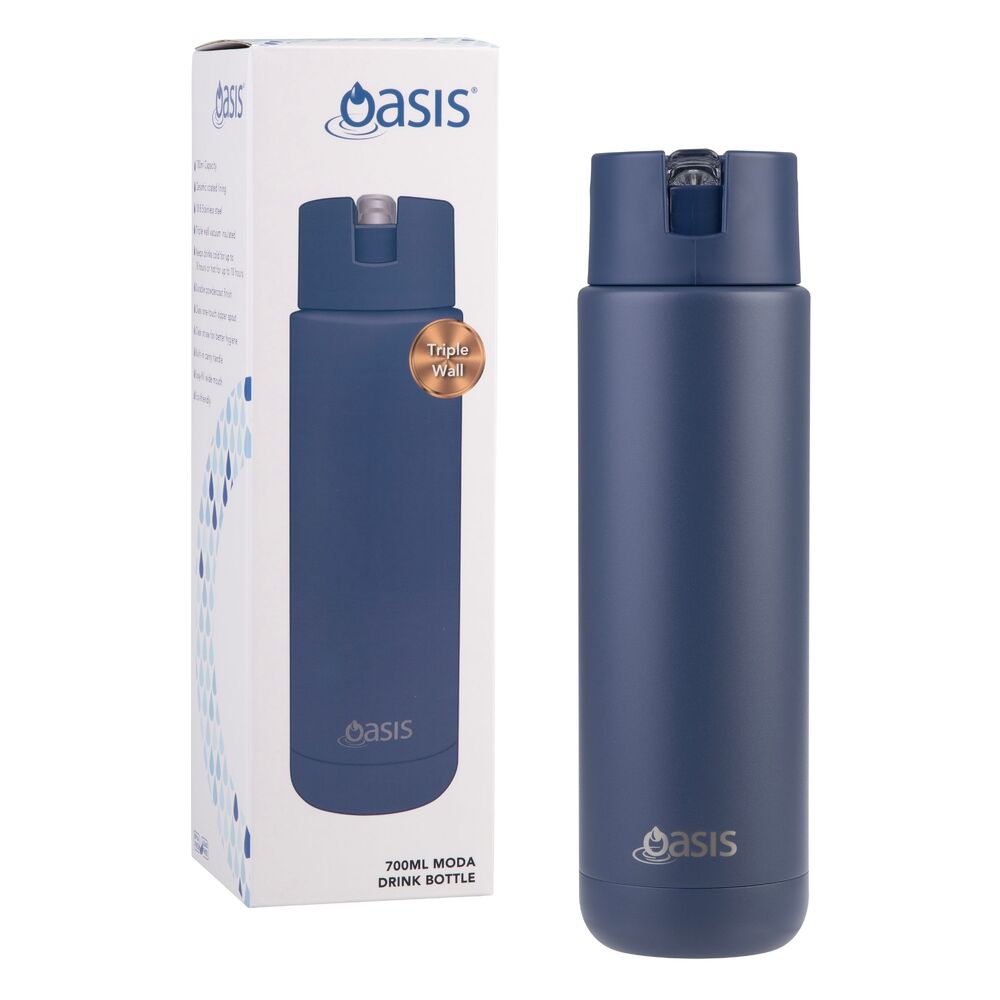 Oasis Moda Triple Wall Insulated Water Bottle - 700ml Indigo