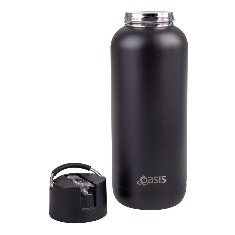 Oasis Moda Triple Wall Insulated Water Bottle - 1L Black