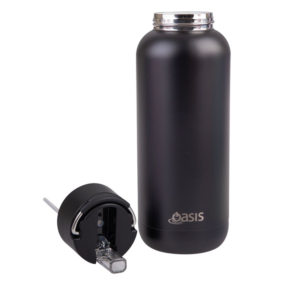 Oasis Moda Triple Wall Insulated Water Bottle - 1L Black