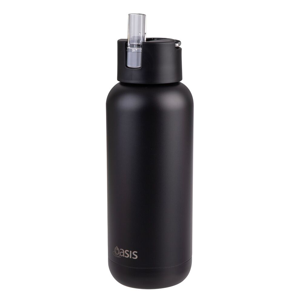 Oasis Moda Triple Wall Insulated Water Bottle - 1L Black