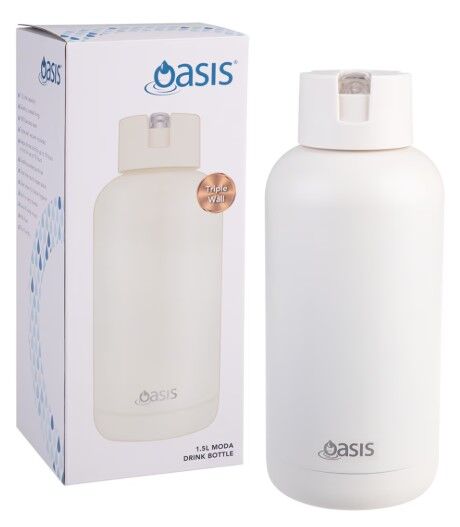 Oasis Moda Triple Wall Insulated Water Bottle - 1.5L Alabaster