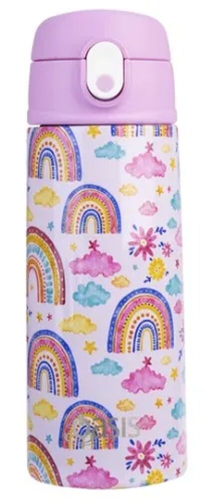 Oasis Double Wall Insulated Sipper Straw Kid's Drink Bottle - 550ml Rainbow Sky
