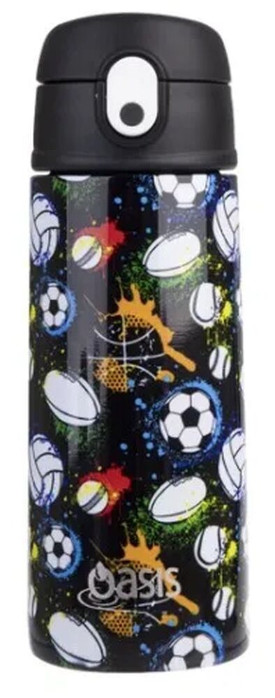 Oasis Double Wall Insulated Sipper Straw Kid's Drink Bottle - 550ml Sports