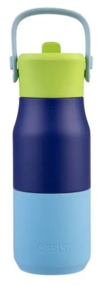 Oasis Double Wall Insulated Sipper Jnr Drink Bottle - 400ml Peacock Blue
