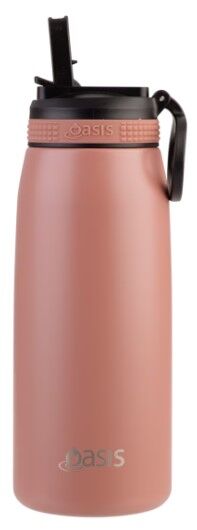 Oasis Sports Double Wall Insulated Water Bottle with Sipper - 780ml Auburn