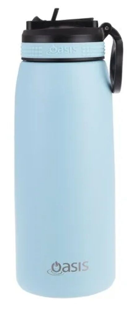 Oasis Sports Double Wall Insulated Water Bottle with Sipper - 780ml Island Blue
