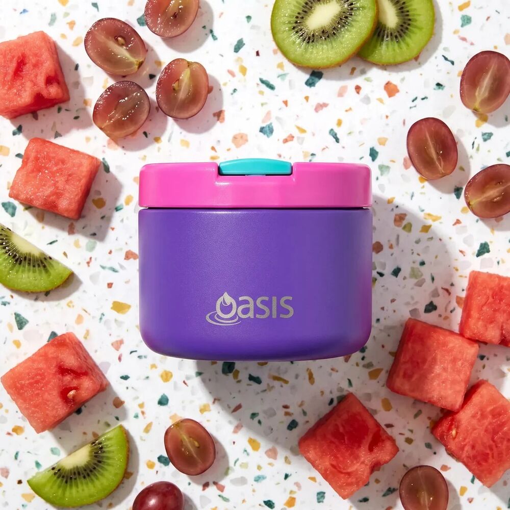 Oasis Double Wall Insulated Quick Release Lid Food Flask - 300ml Mermaid Purple