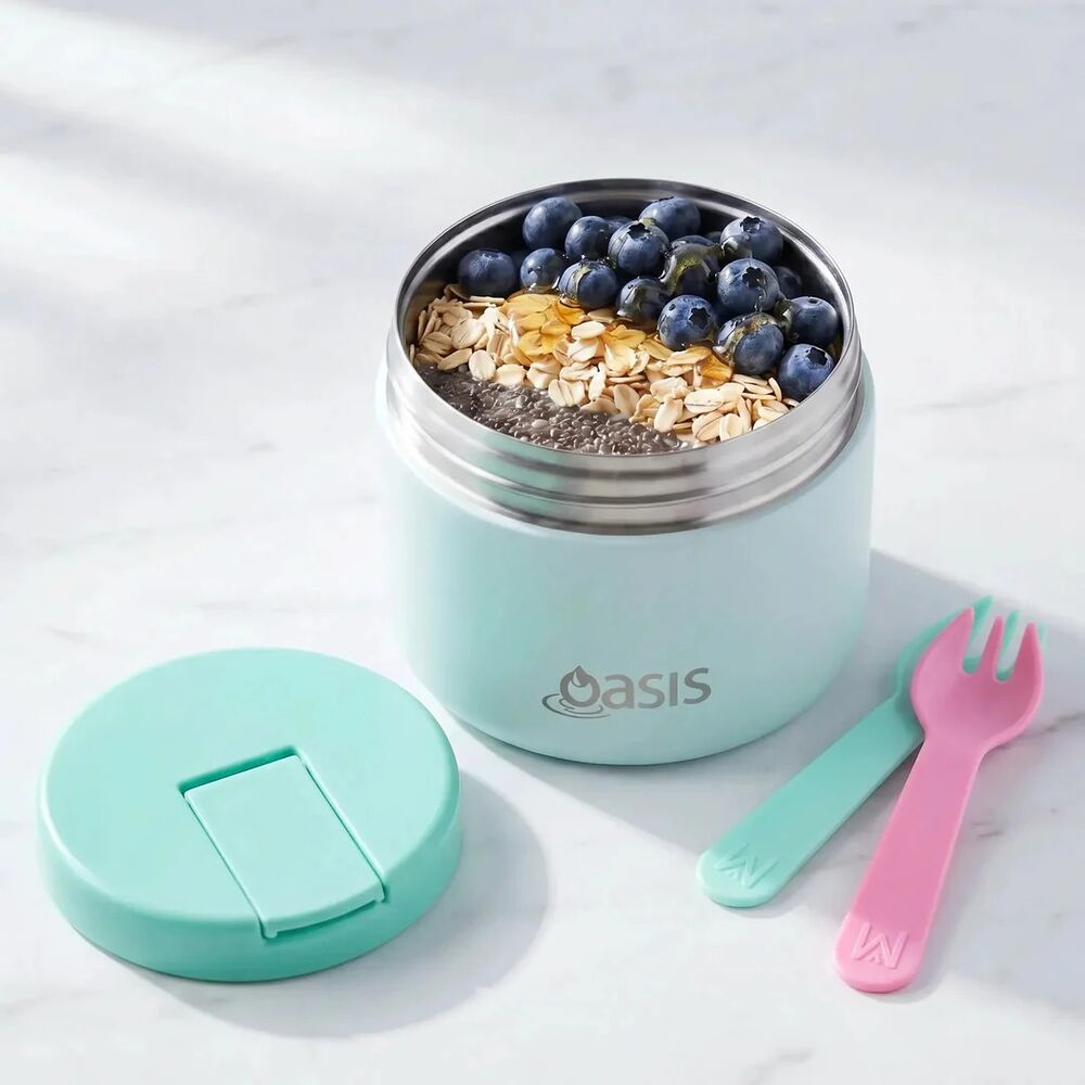 Oasis Double Wall Insulated Quick Release Lid Food Flask - 300ml Mint
