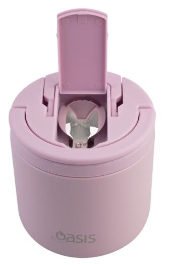 Oasis Double Wall Insulated Quick Release Lid & Spork Food Flask - 500ml Blush
