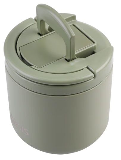 Oasis Double Wall Insulated Quick Release Lid & Spork Food Flask - 500ml Olive Green