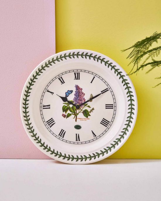 Portmeirion Botanic Garden - Wall Clock - 25cm Garden Lilac