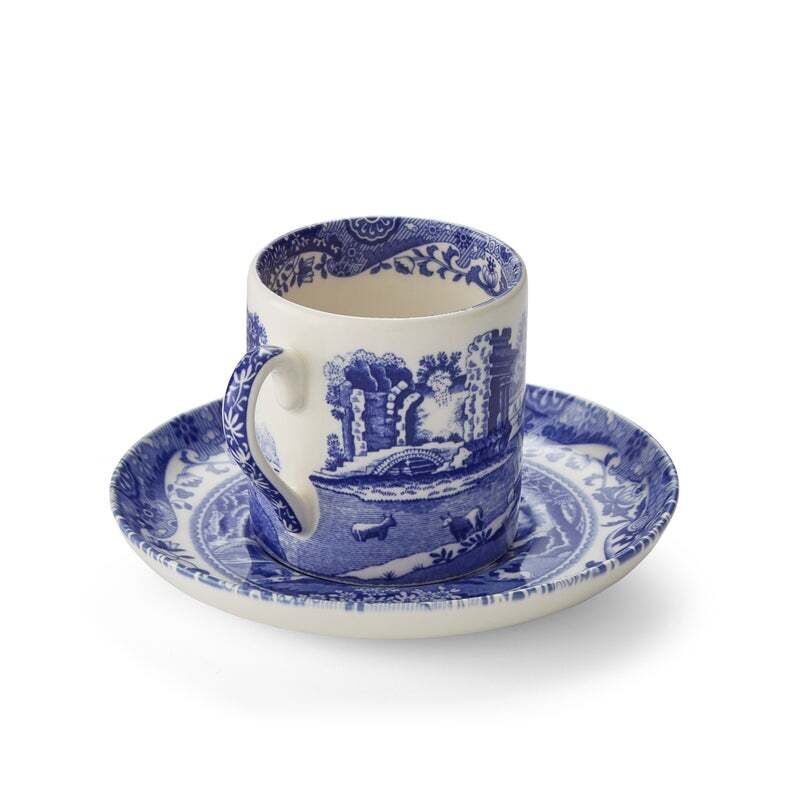 Spode Blue Italian - Espresso Cup and Saucer (Set of 4)