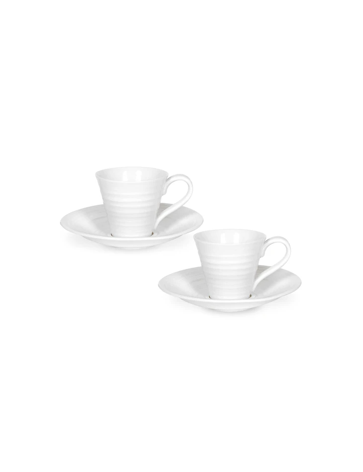 Sophie Conran for Portmeirion - White Espresso Cup & Saucers (Set of 2)