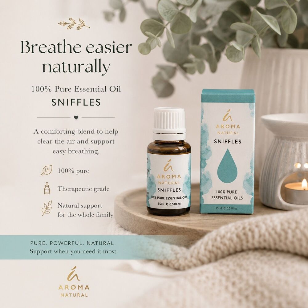 Aroma Natural By Tilley - Sniffles 15ml 100% Essential Oil Blend