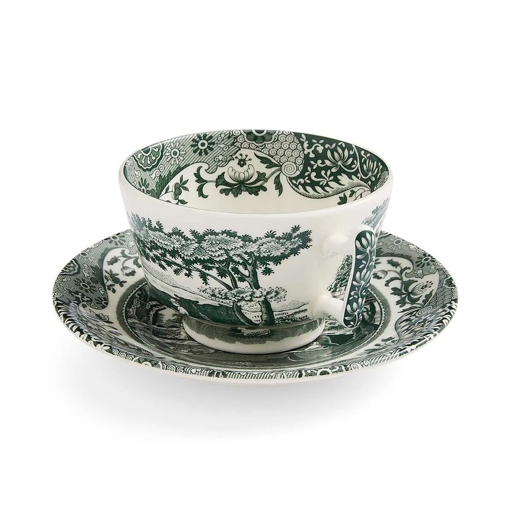 Spode Heritage Green Italian - Teacup & Saucer (Set of 4)