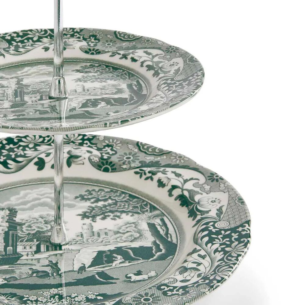 Spode Heritage Green Italian - 2-Tier Cake Stand